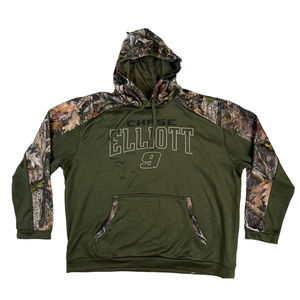 True Timber‎ Hoodie Sweatshirt Mens Size 2XL Green Camo Pullover Chase Elliot #9